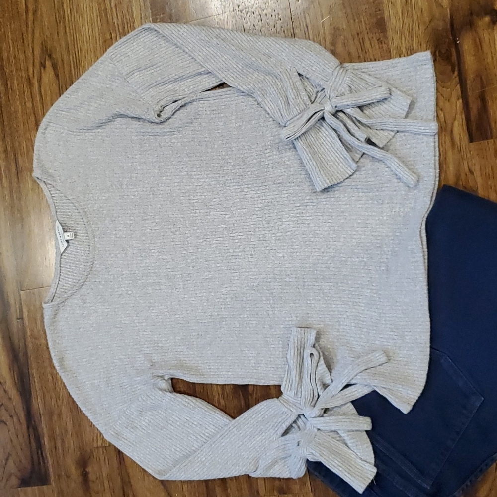 Womens Lucky Brand ribbed gray sweater size M